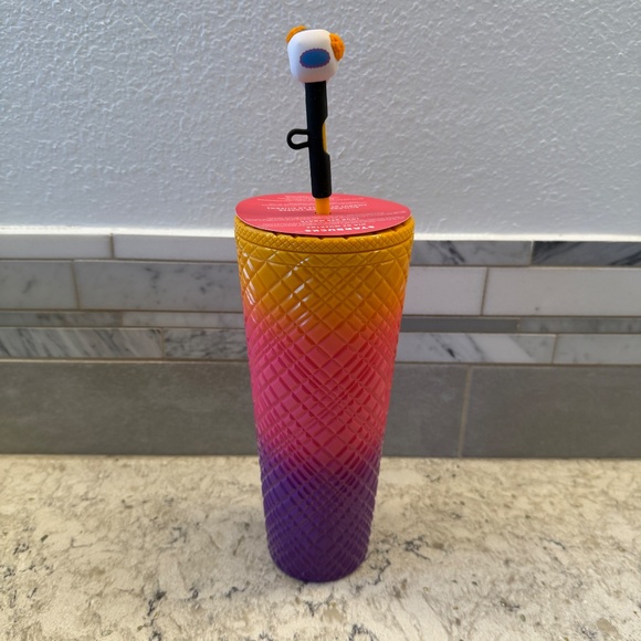 Starbucks Dia De Los Muertos 2024 Ombre Tumbler 24oz /sugar skull topper - Picture 6 of 8